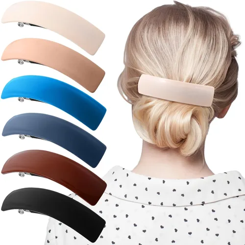 Vista 10 de WILLBOND 6 Piezas Pasadores de Cabello para Mujeres Pasadores Grandes Clips Franceses para Cabello Broche Retro para Regalos de Mamá Accesorios