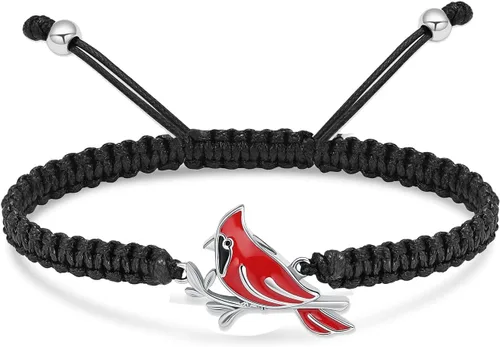 Vista 8 de constantlife Collar de urna cardenal para cenizas, de acero inoxidable, colgante de pájaro rojo y azul, recuerdo de cremación, joyería conmemorativa