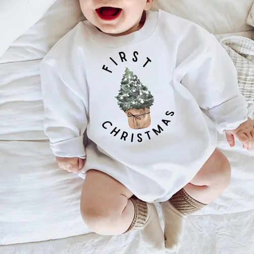 Vista 3 de pengnight Sudadera de Navidad para bebé, niña, niño, manga larga, cuello redondo, suéter para otoño e invierno