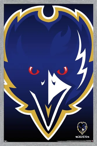 Vista 11 de Trends International NFL Baltimore Ravens - Póster de pared con logotipo 14, 22.375 x 34 pulgadas, versión premium sin marco