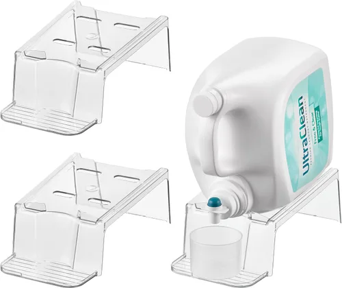 Vista 7 de iDesign Soporte para Detergente de Lavandería, Soporte para Detergente Líquido para Organización del Cuarto de Lavado, Transparente
