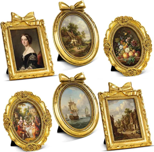 Vista 10 de Vicenpal 3 Pcs Tiny Vintage Ornate Picture Frames 2.5 x 3.5 Inch Black Gold Negro dorado