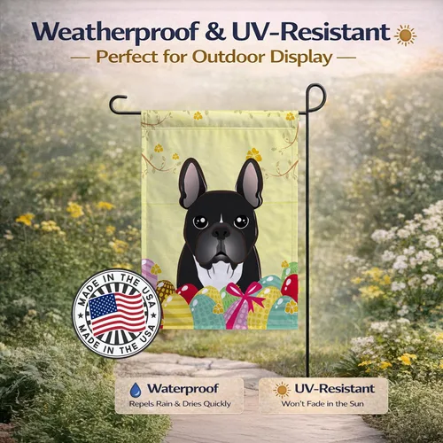 Vista 78 de Caroline's Treasures BB1923GF Bandera decorativa para jardín con diseño de Border Collie, para caza de huevos de Pascua, para jardín, jardín, patio