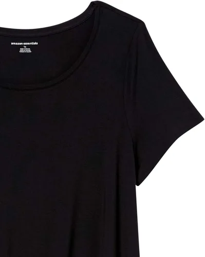 Vista 6 de Tienda Essentials - Blusa con manga corta, cuello redondo y corte relajado para mujer (disponible en talla extragrande)
