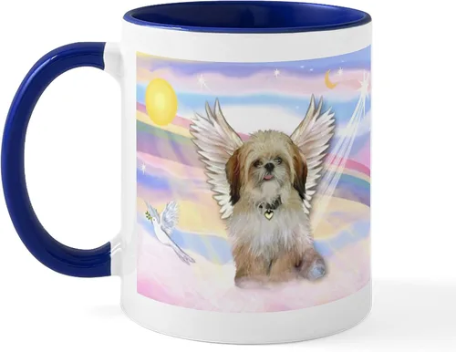 Vista 47 de CafePress Angel Shih Tzu In Clouds Taza de café de cerámica de 11 oz (11.0 fl oz)