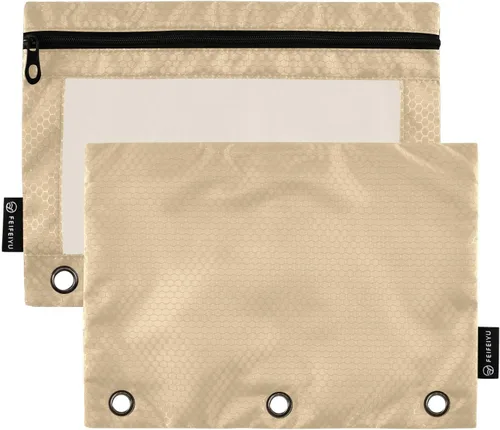 Vista 30 de Gredecor Estuche para lápices con 3 anillos con cremallera negra, paquete de 2 unidades, organizador de carpetas transparentes para ventana escolar