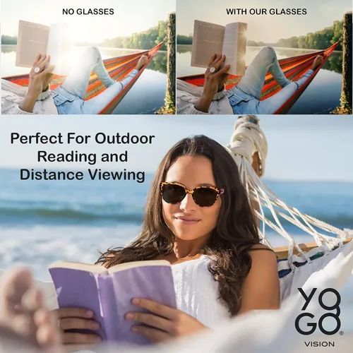 Vista 3 de Yogo Vision Bifocal Sunglasses for Women Reader Sunglasses Classic Retro Style Sun Protection Outdoors Eyewear