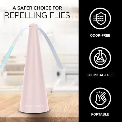 Vista 4 de Ventiladores Antimoscas para Mesas de Modern Lyfe - Alimentados por Batería AA y USB - Matamoscas Accesorio para Acampar al Aire Libre o para Comida