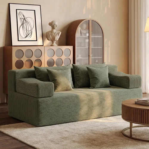 Vista 26 de MONVANE Sofá Seccional Modular de 103'', Sofá Seccional Cloud con Otomana, Sofá Convertible de Chenille en Forma de L con Asiento Profundo, Sofás