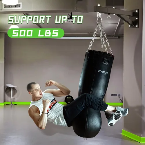 Vista 4 de Eapele Soporte para bolsa pesada, soporte de pared ajustable para saco de boxeo y entrenamiento de Muay Thai, resistente 500 libras para bolsa