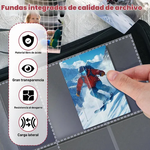 Vista 4 de Carpeta de 900 bolsillos para tarjetas de béisbol para tarjetas de intercambio, fundas para tarjetas de béisbol, juego de protectores para tarjetas