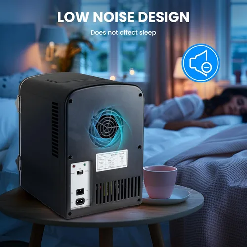 Vista 7 de HealSmart Mini refrigerador portátil, refrigeradores compactos enfriadores y calentadores de 4 litros 6 latas, con ventana de observación, 100%