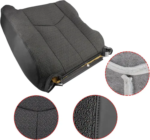 Vista 3 de AUTOKAY Cubierta de asiento trasero inclinado inferior y superior del lado del conductor y del pasajero, color gris para Chevy Silverado 1500 2500
