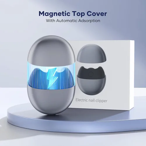 Vista 2 de Cortaúñas eléctrico con carga USB: cortaúñas automático con luz LED y almacenamiento de clip, recortadora de uñas de seguridad recargable por USB