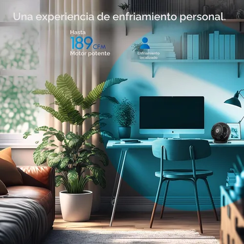 Vista 2 de Ventilador personal ajustable Vornado SPHERE, funcionamiento silencioso, flujo de aire de enfriamiento dirigido, 2 ajustes de velocidad, control