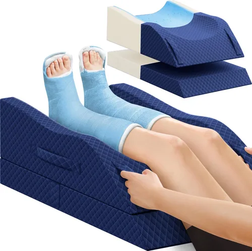 Vista 24 de Almohadas de elevación TranquilRelax para piernas después de cirugía, almohada de cuña de espuma viscoelástica ajustable para lesiones o descanso