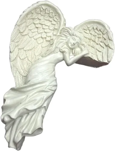 Vista 8 de SIQITECHNO Marco de puerta, adornos de estatuas de ángel, escultura envejecida, esquina izquierda o derecha, manualidades de pared, adorno vintage