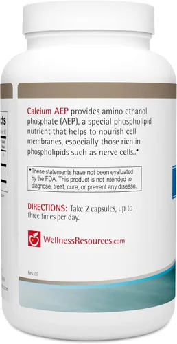 Vista 3 de Wellness Resources Calcio AEP - Suplemento de apoyo nervioso para protección celular, longevidad, salud de la membrana celular, soporte de vaina
