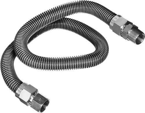 Vista 9 de Kit de conectores de gas de acero inoxidable de 12 pulgadas, conector de manguera de gas flexible de 5/8 pulgadas de diámetro exterior para rango