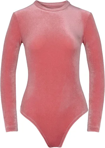Vista 4 de Bonnorth Body de terciopelo para mujer cuello redondo manga larga tanga overol básico