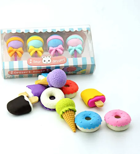 Vista 4 de Borrador de forma de postre Kawaii lindo borrador de forma linda suministros escolares (estilo tres)
