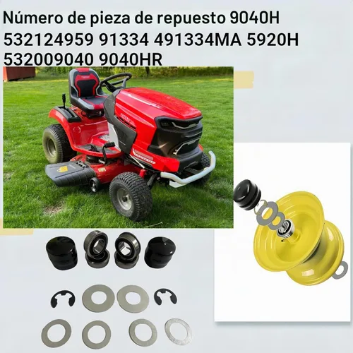 Vista 4 de DEEG Reemplazo Craftsman Cortacésped Rueda delantera Buje a Rodamientos
