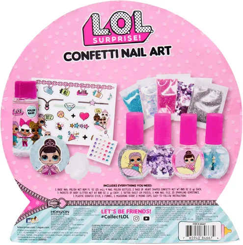 Vista 7 de L.O.L. Sorpresa Arte de uñas confeti por Horizon Group USA, Haz esmaltes de uñas personalizados DIY. Añade tatuajes, purpurina, gemas y más.