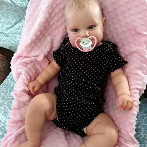 Vista 5 de iCradle Lovely Real Look Reborn Baby Doll Girl 20 pulgadas 19.7 in cuerpo completo suave vinilo muñeca bebé realista pintado pelo recién nacido