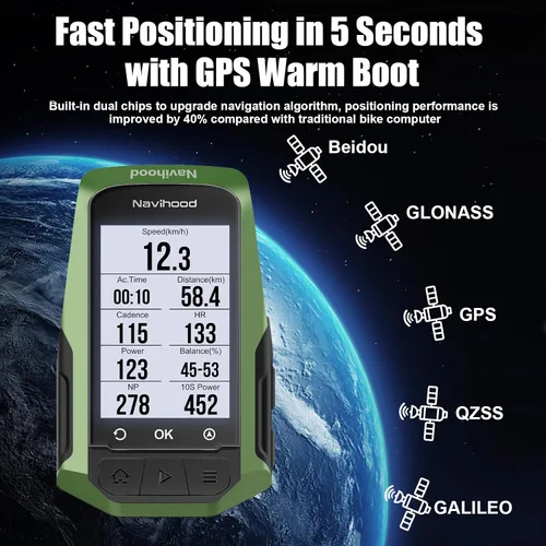 Vista 3 de MEILAN Navihood L1 - Computadora GPS para bicicleta, computadora de navegación con mapas sin conexión y planificación dinámica de la carretera