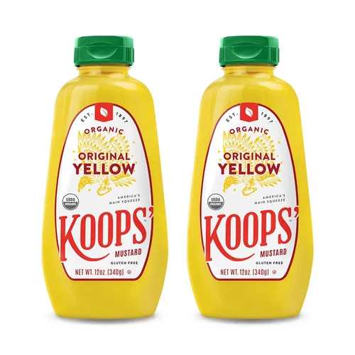 Vista 21 de Koops' Mostaza Dijon orgánica – Condimento Dijon, sin gluten, kosher, sin OMG, salsa de mostaza orgánica certificada por USDA, fabricado
