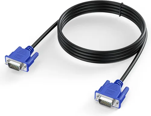 Vista 4 de Cable VGA a VGA de 6 pies, VGA a VGA para monitor de computadora, cable de computadora 1080P Full HD macho a macho, cable blindado HD15, cable