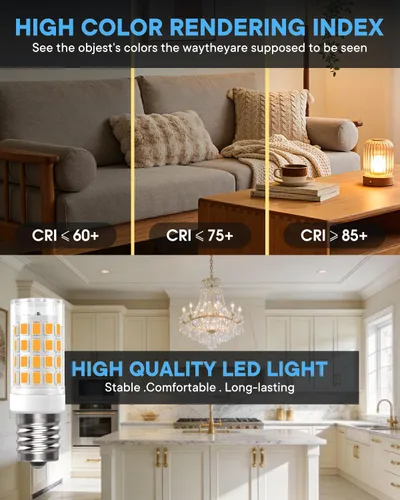 Vista 6 de Paquete de 3 bombillas LED E17 para debajo del microondas, luces sobre estufa, campana extractora, 3.5 W (equivalente a bombilla halógena de 35 W)