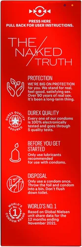 Vista 9 de Durex Preservativos de látex extra sensibles lubricados ultra finos de alta calidad, ajuste ancho, 12