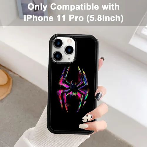 Vista 7 de Morales Punk Gwen - Funda protectora para iPhone 11 Pro, Spiderverse negro TPU a prueba de golpes, funda protectora para iPhone, linda funda