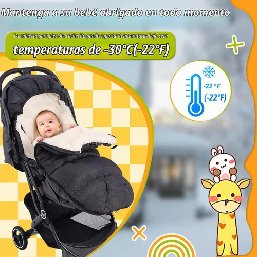 Vista 8 de Waterproof &Thicken Universal Stroller Cover Winter,Stroller Footmuff Bunting Bag for Warm Strollers Muff,Stroller Accessories for Baby Sleeping Bag