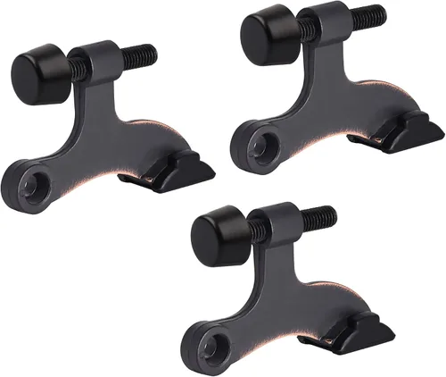 Vista 30 de HOMOTEK Paquete de 3 Topes de Puerta de Latón Antiguo con Pasador de Bisagra, Tope de Puerta Ajustable de Lujo Resistente de 2-1/2"x1-3/4
