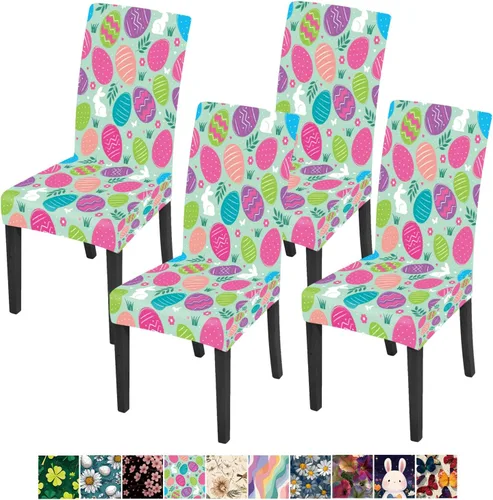 Vista 34 de ANNA QUEEN Juego de 6 fundas para sillas de comedor y cocina, fundas elásticas lavables para sillas de comedor, decoración elegante del hogar
