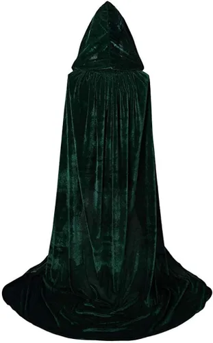 Vista 3 de ZEFOTIM Vestido renacentista para mujer, manga largamurciélago, corsés hasta el suelo con capucha, vestido gótico, cosplay