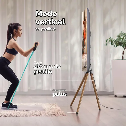 Vista 6 de ONKRON Soporte de TV con caballete para pantalla de 32 a 65 pulgadas de hasta 77 libras, soporte de trípode giratorio de 360°, altura ajustable Negro