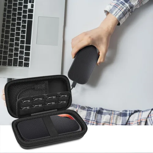Vista 5 de PAIYULE Funda para SSD portátil SanDisk Extreme PRO con USB4, para unidades de estado sólido SanDisk de 2 TB y 4 TB, tarjetas de memoria