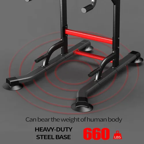 Vista 4 de K KiNGKANG Torre de Potencia Ajustable para Gimnasio en Casa - Estación Multifuncional de Dominadas y Fondos para Entrenamiento de Fuerza