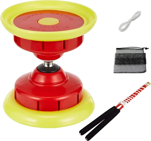 Vista 8 de Diábolo de yoyo chino con sonido de silbato, rodamientos triples Diábolo, juguetes de malabarismo de yoyos chinos, diábolo colorido con palos