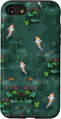 Vista 18 de Emerald Green Majestic Zen Water Garden Japanese Koi Fish Case for iPhone 17