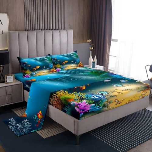 Vista 11 de Feelyou Juego de sábanas para niños con diseño de aguacate, ropa de cama bonita con frutas para niños y niñas, 1 sábana encimera y 1 sábana bajera