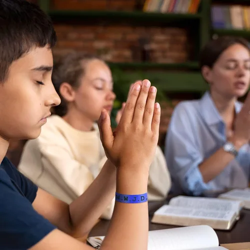 Vista 4 de YANCHUN Pulseras WWJD What Would Jesus Do Bracelets A1: 50 pulseras wwjd