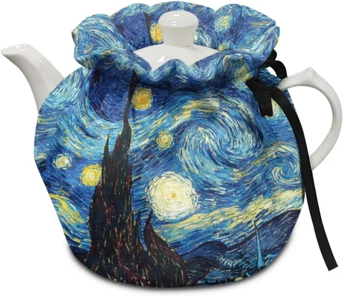 Vista 15 de DISNIMO Funda de tetera aislada a prueba de polvo con diseño floral de colibrí, para mantener el calor, accesorios decorativos, colcha