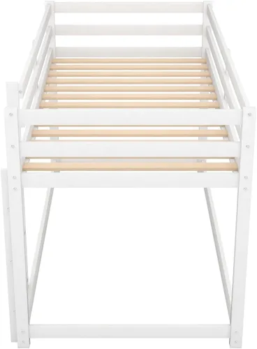 Vista 33 de Twin Size Bunk Bed with Panelled Headboard and Footboard, Antique Dark Oak Antique Oak