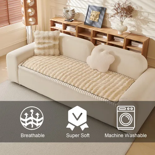 Vista 3 de Fundas de sofá para mascotas, fundas de sofá lavables para perros y gatos, funda antideslizante para sofá de 3-4 cojines, protector de muebles apto
