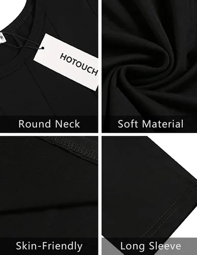 Vista 6 de HOTOUCH Vestido largo midi acampanado con manga 34 para mujer