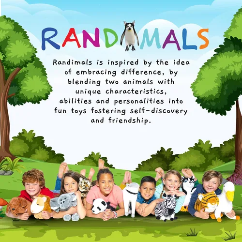 Vista 8 de Randimals Penguin & Husky Dog - Juguetes híbridos de animales realistas – Mezcla única de juguetes de safari y animales de granja pequeñas figuras